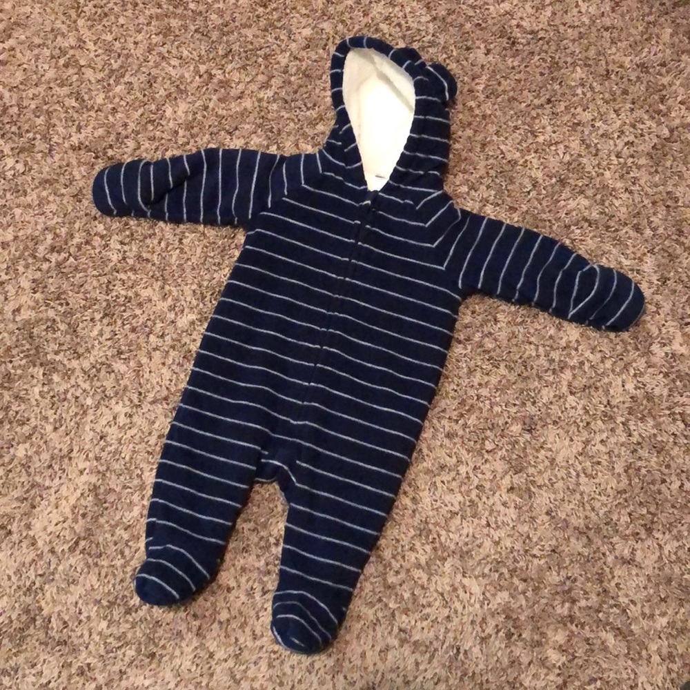 Bear striped onsie